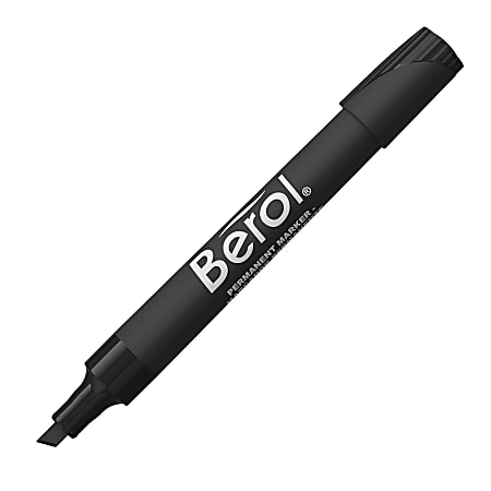 Berol By Eberhard Faber 3000 Chisel Tip Permanent Markers Black Pack Of 12  - Office Depot